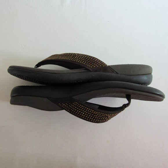 Vionic Flip Flop Thong Sandals Brown Tide Rhinestone Size 7 - Picture 5 of 7